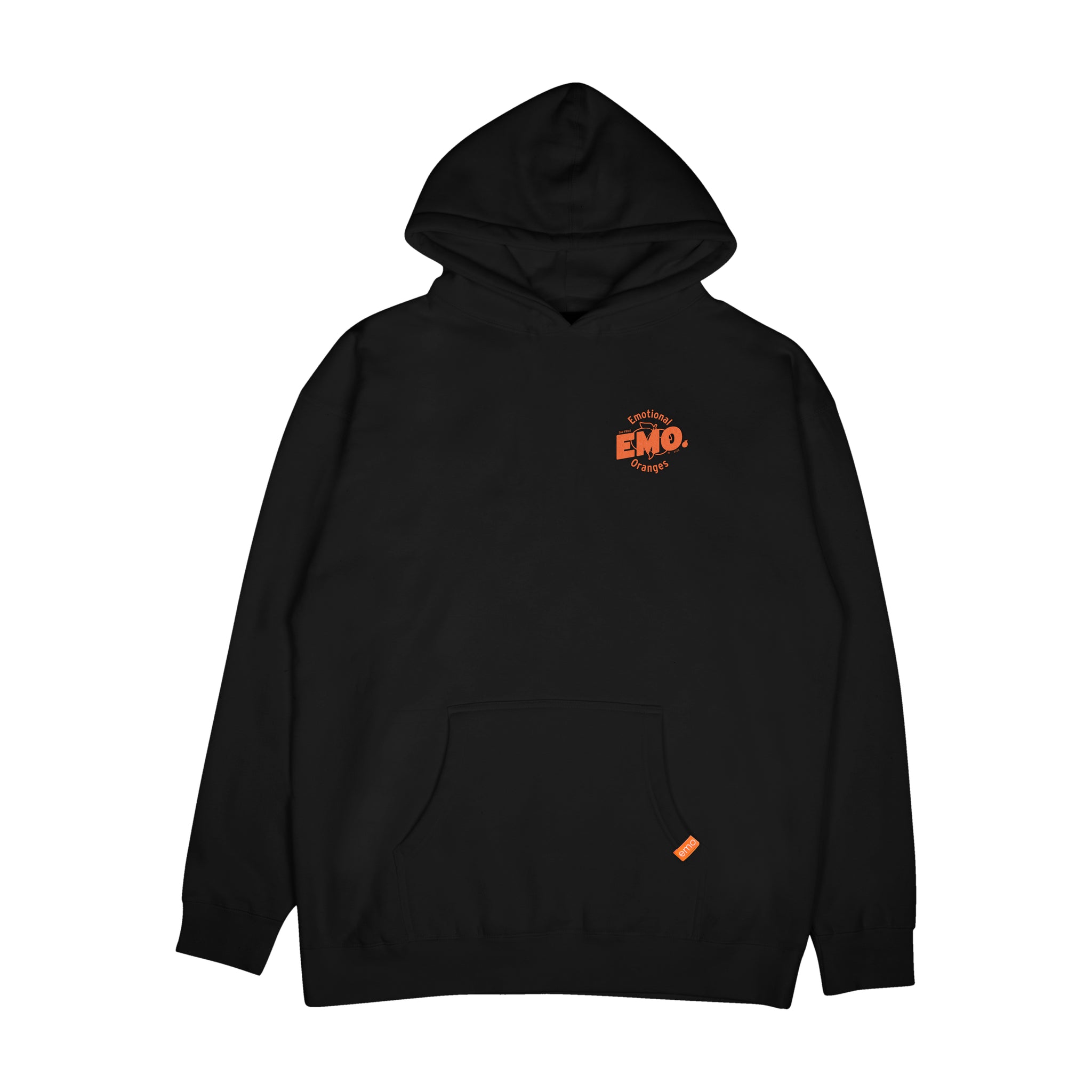 Black hoodie with orange writing outlet