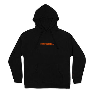 emotional. logo black hoodie