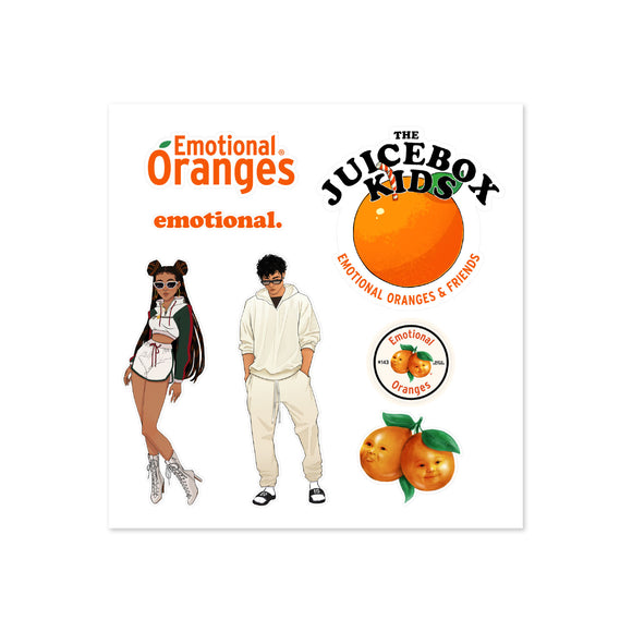 emotional oranges sticker sheet